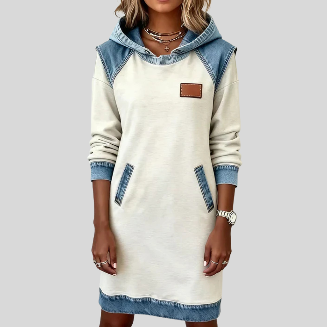 Charlotte™ | Cozy Contrast Hooded Dress