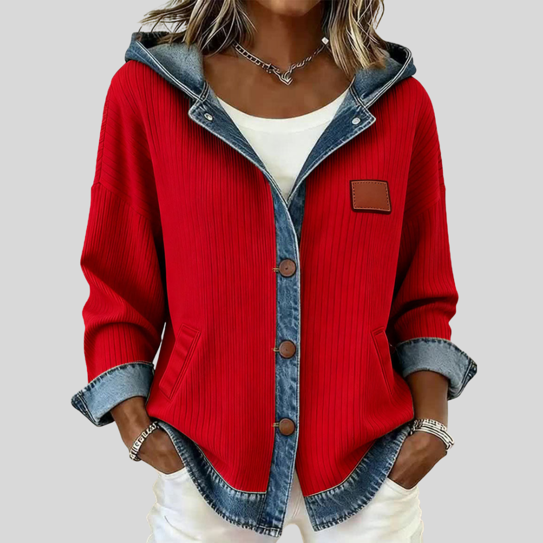 Rosaline™ | Fashionable Patchwork Hooded Cardigan