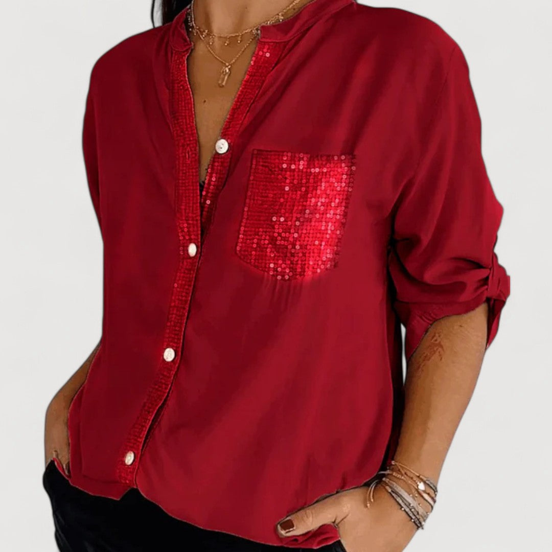 RENNA – SEQUIN DETAIL BLOUSE
