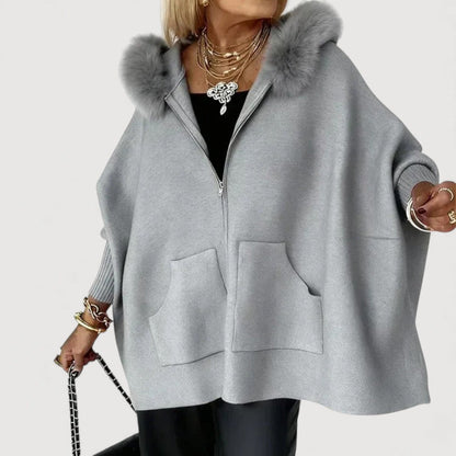 JENNA – HOODED CAPE COAT