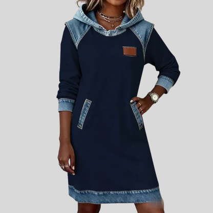 Charlotte™ | Cozy Contrast Hooded Dress