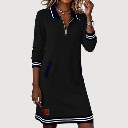 MARIETTA – CASUAL ZIP-NECK DRESS